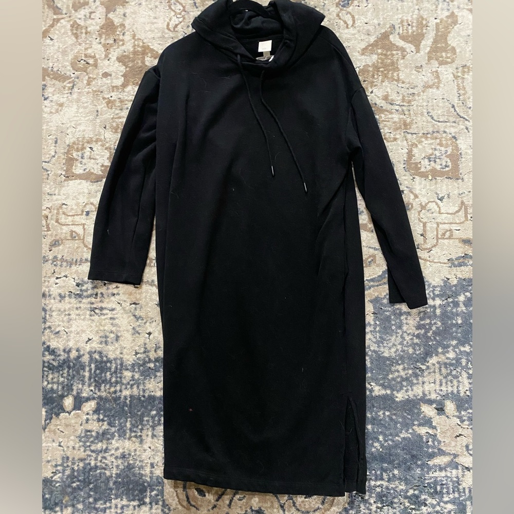 Knee length black hoodie